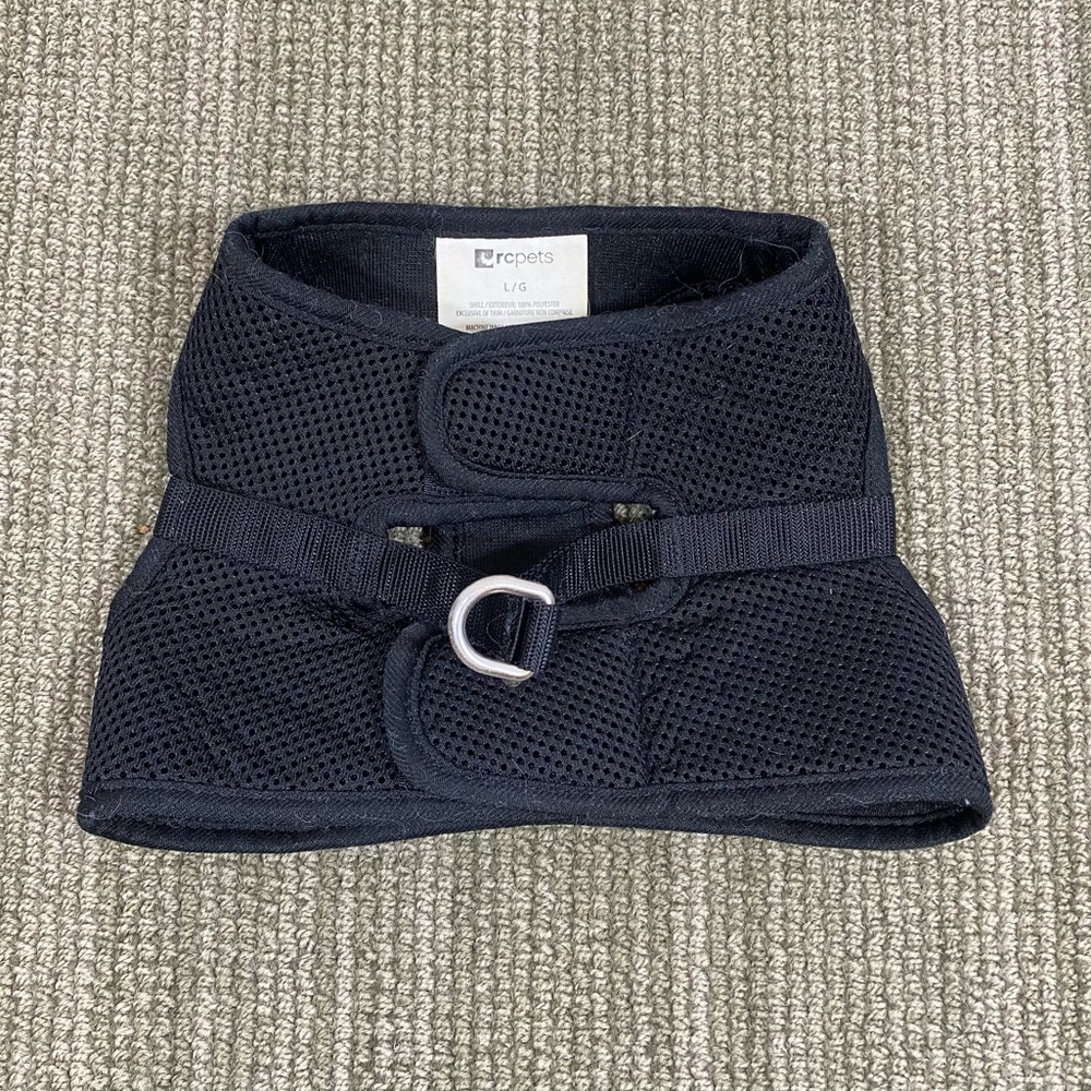 RC Pets Black Harness Size Large - Pet Smafrt